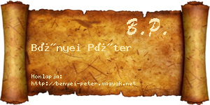 Bényei Péter névjegykártya