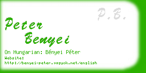 peter benyei business card