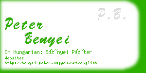 peter benyei business card